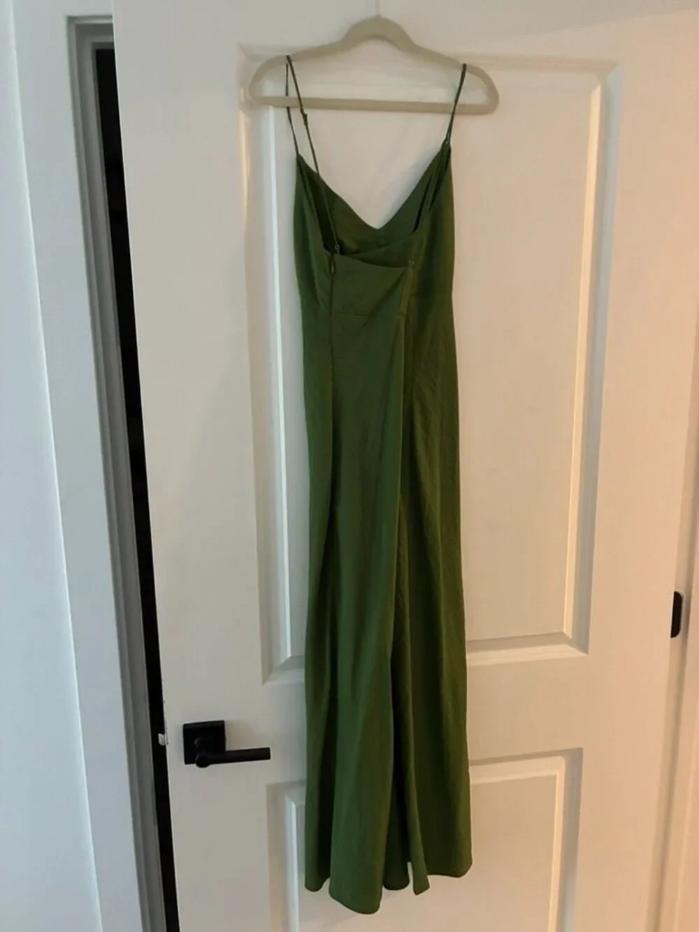 Madewell Crisscross Midi Slip Dress Olive Green 0 - Picture 3 of 4